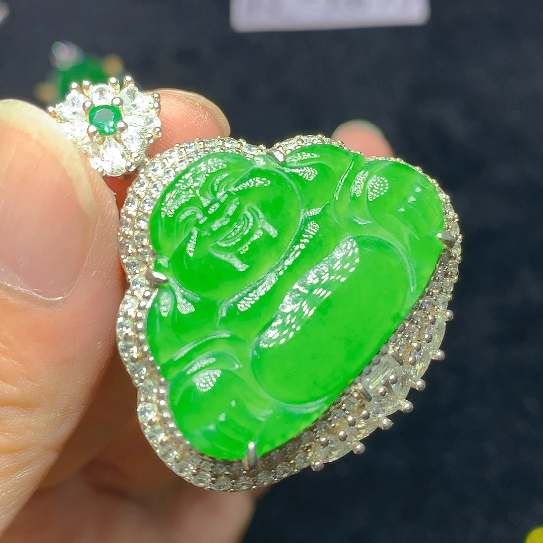 翡翠银S925镶嵌颈饰我