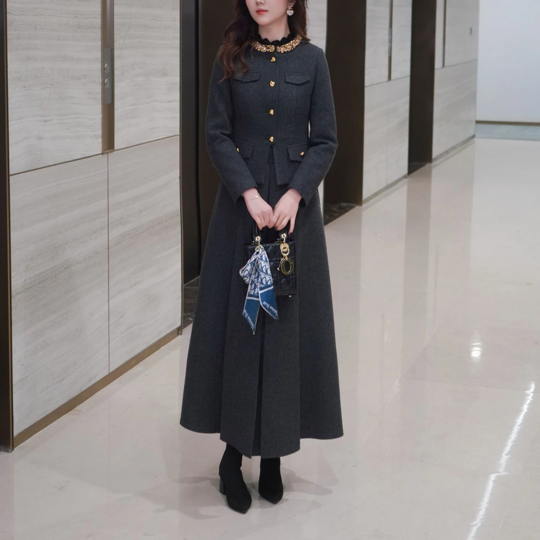 【内里加棉加厚】法式小香风套装女冬季新款气质精致外套裙子两件套