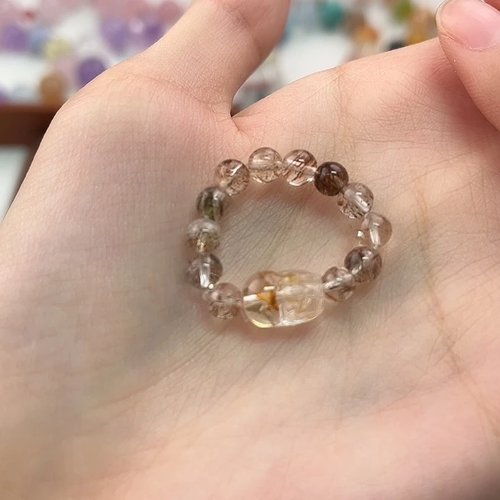 水晶手链未镶嵌黑金超