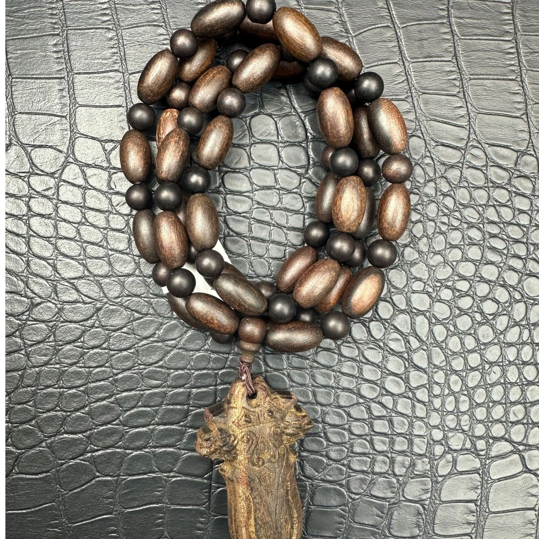 817沉木米珠吊坠