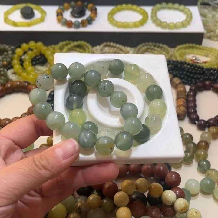 蛇纹石玉未镶嵌手链卡14