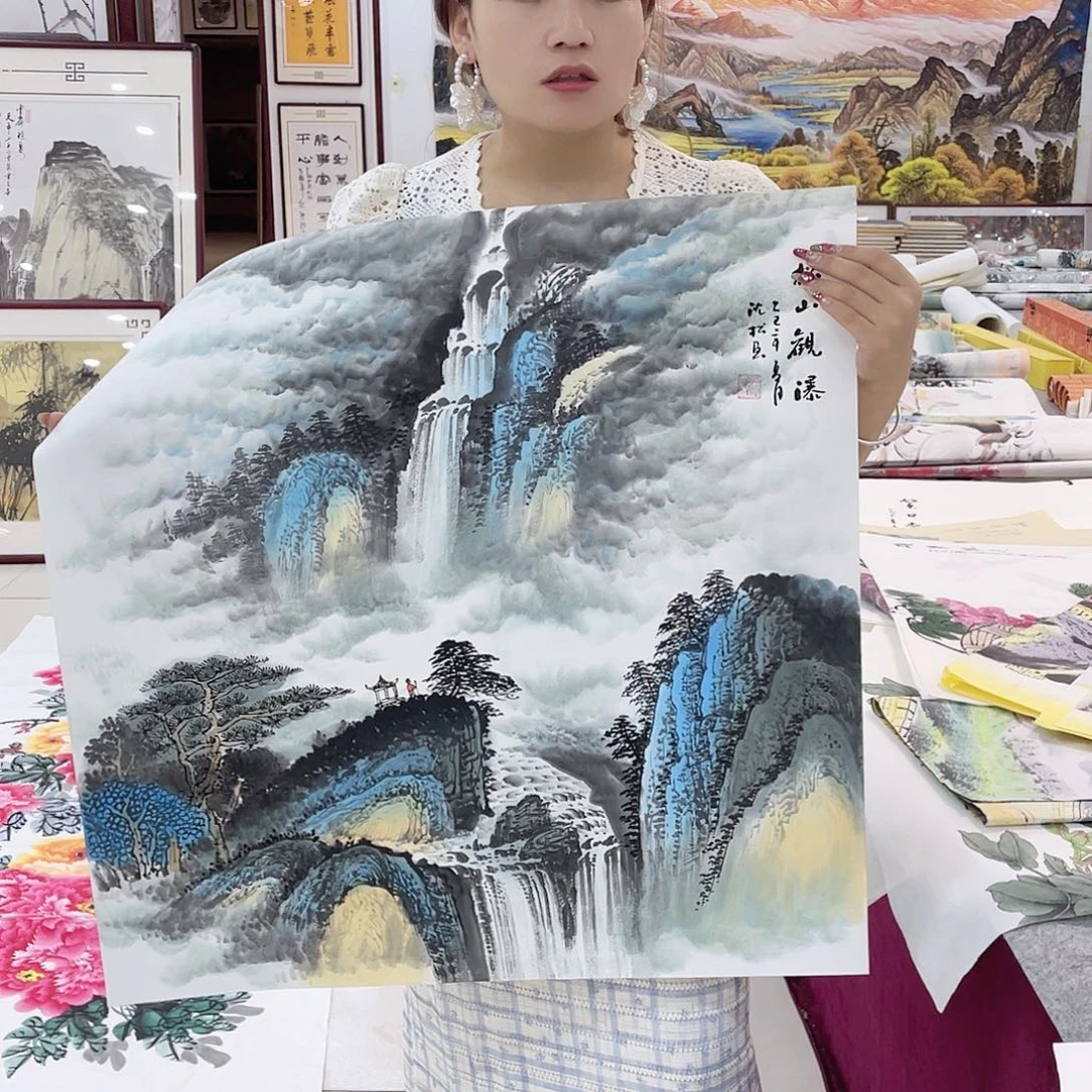 国画纯手绘宣纸花鸟山水