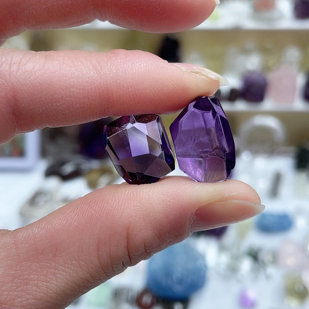 紫晶珠宝半成品未镶嵌啊**0