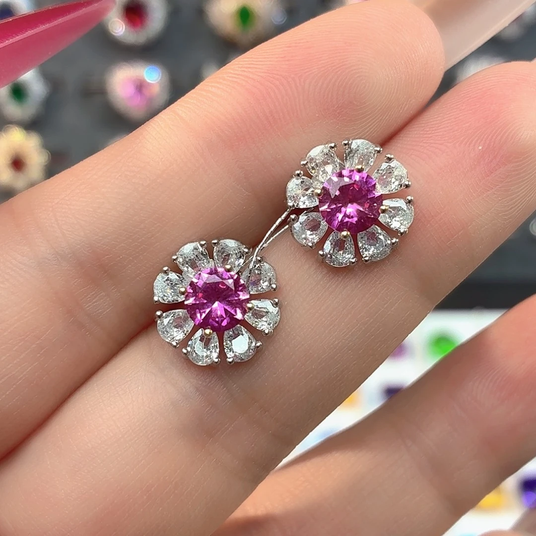 925银培育帕帕拉恰色粉蓝宝