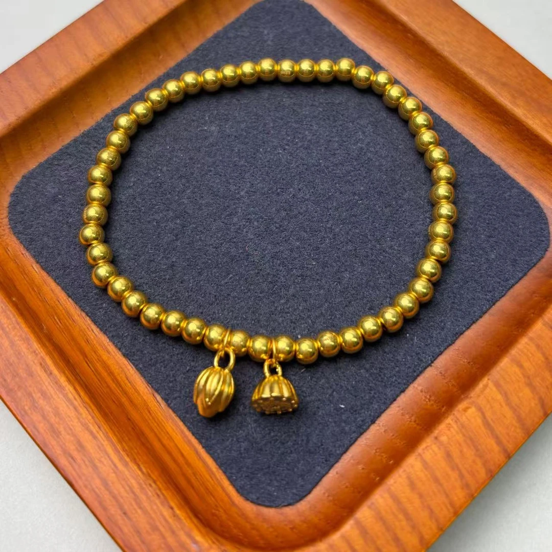 足金999两世欢金珠手串经典款式配件WH1232