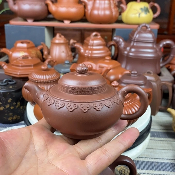 茶壶紫砂云肩如意150CC原矿老底曹青特价