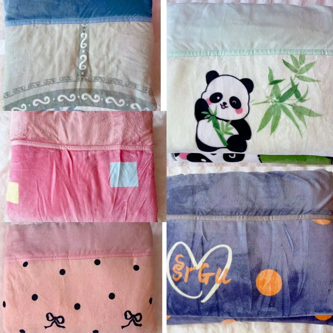 懒人被双层被子春秋被200x230吸水毯子毛毯印花夏凉被可爱盖毯