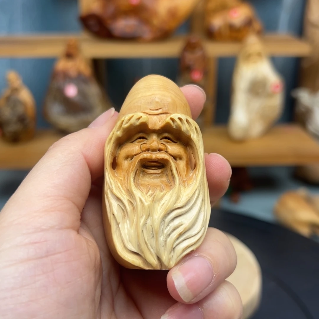 木老****)崖柏木摆件手把件