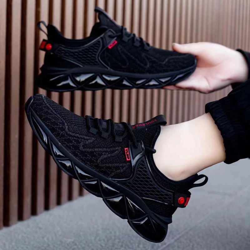 优乐道2025新款飞织舒适时尚百搭运动鞋防滑轻便大码软底休闲男鞋