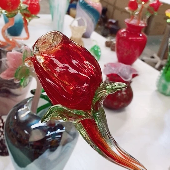 琉璃玫瑰花高48厘米