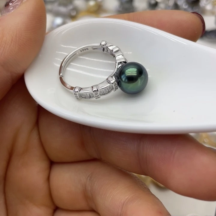 海水珍珠戒指银S925镶嵌