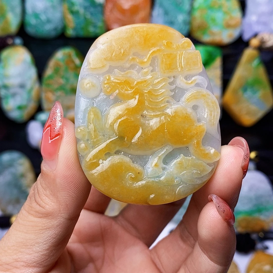 定制翡翠未镶嵌翡翠Ａ货一物一证福利款马牌