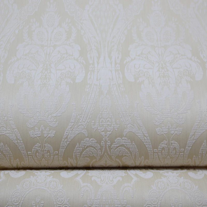 3D立体发泡加厚无纺布壁纸欧式大马士革卧室客厅别墅满铺墙纸现货