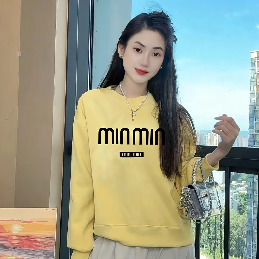 【姜姜推荐】2025秋冬季新款字母圆领加绒宽松卫衣