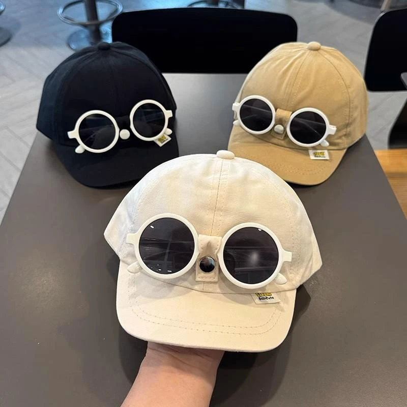 阳眼镜儿童春秋夏季薄鸭舌帽宝宝短帽沿出游遮阳防晒男女童棒球帽