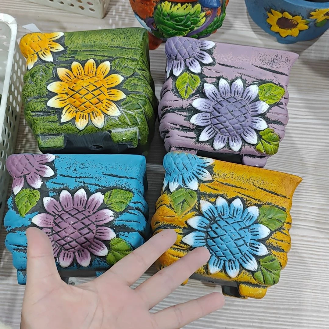 红陶吸水透气的白陶花盆凑满12发货