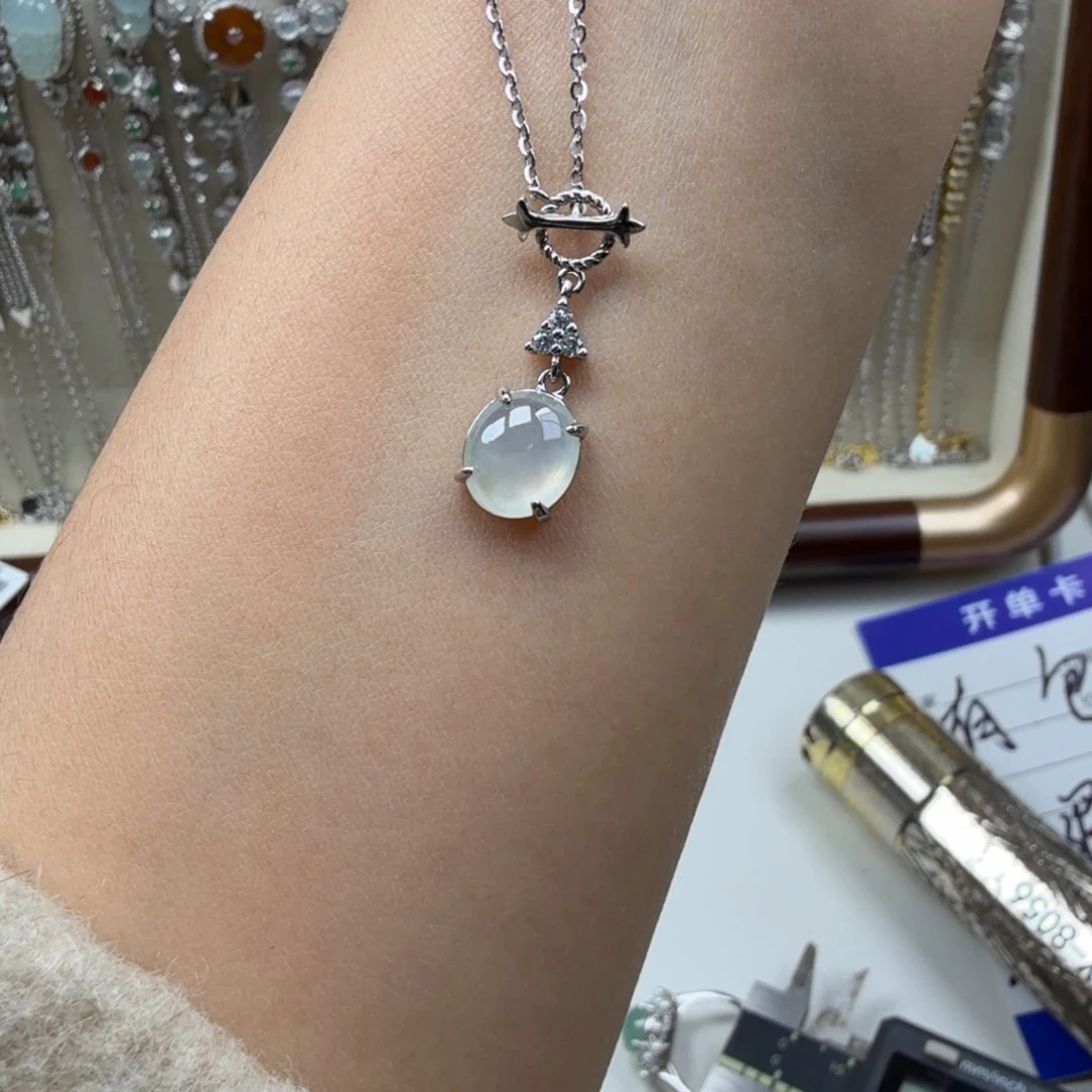 翡翠银S925镶嵌手链项链