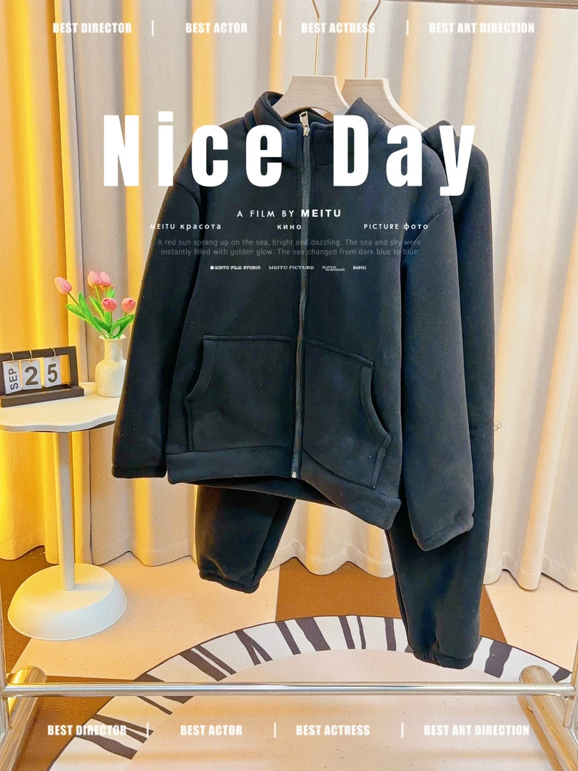 【厂家直销】【秋季上新】秋冬新款加绒可外穿居家服套装保暖日常