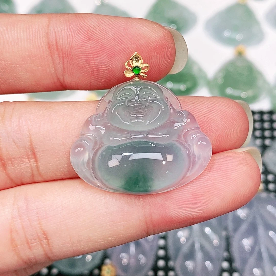 颈饰18K金镶嵌翡翠