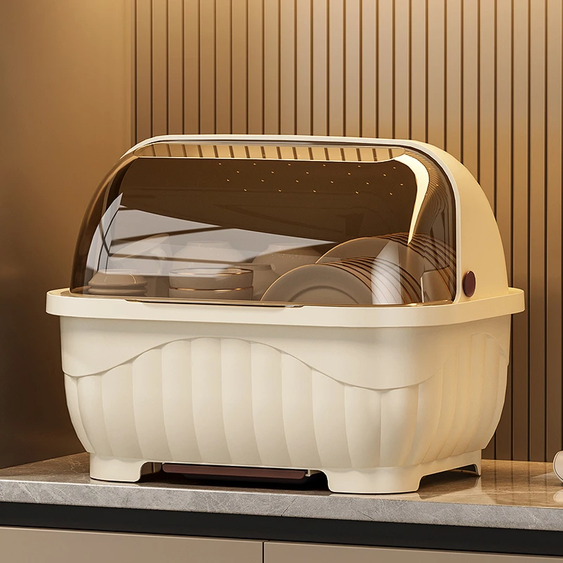厨房碗筷收纳盒家用多功能沥水碗柜筷子餐具防尘带盖收纳架收纳箱