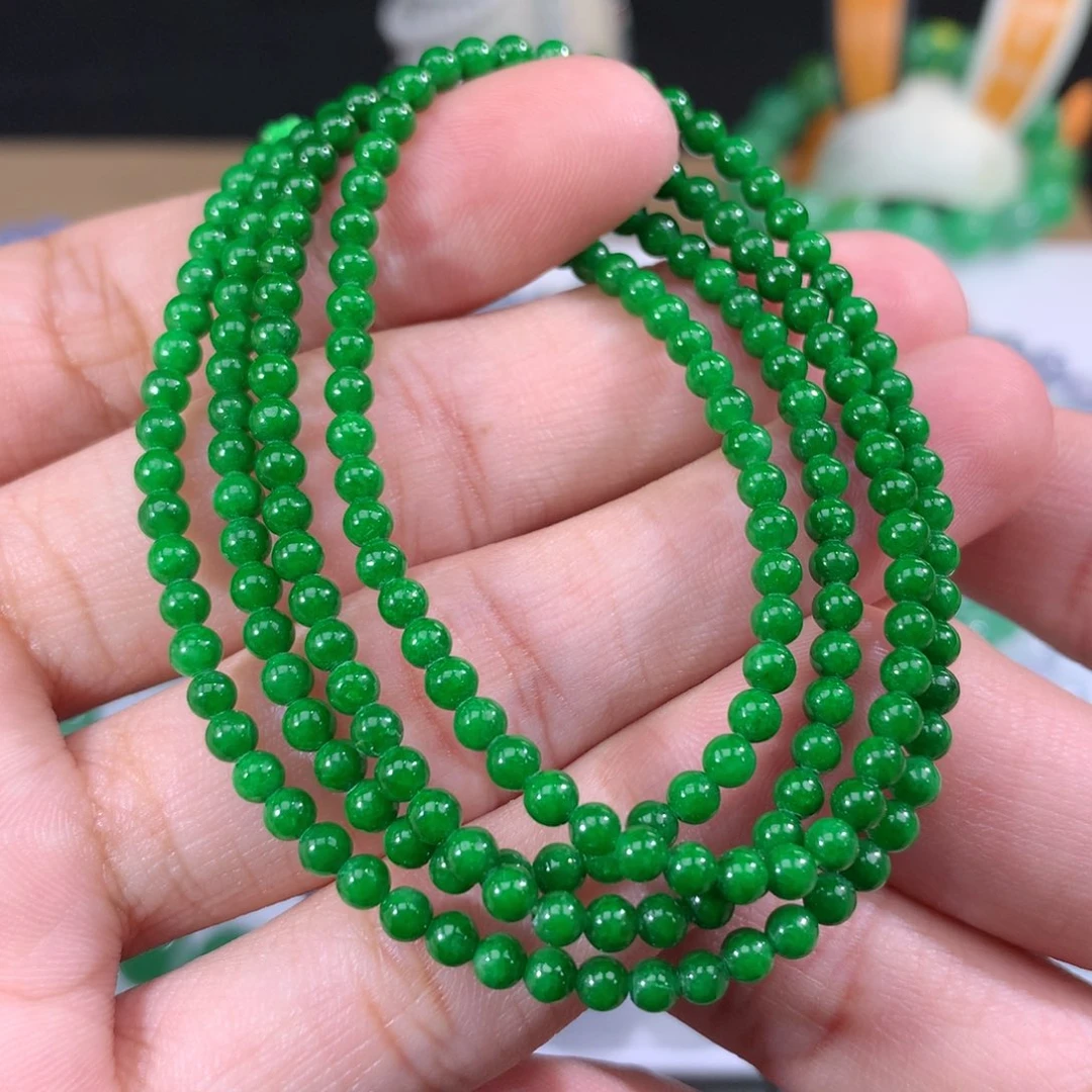 翡翠手链未镶嵌卡3.3m m