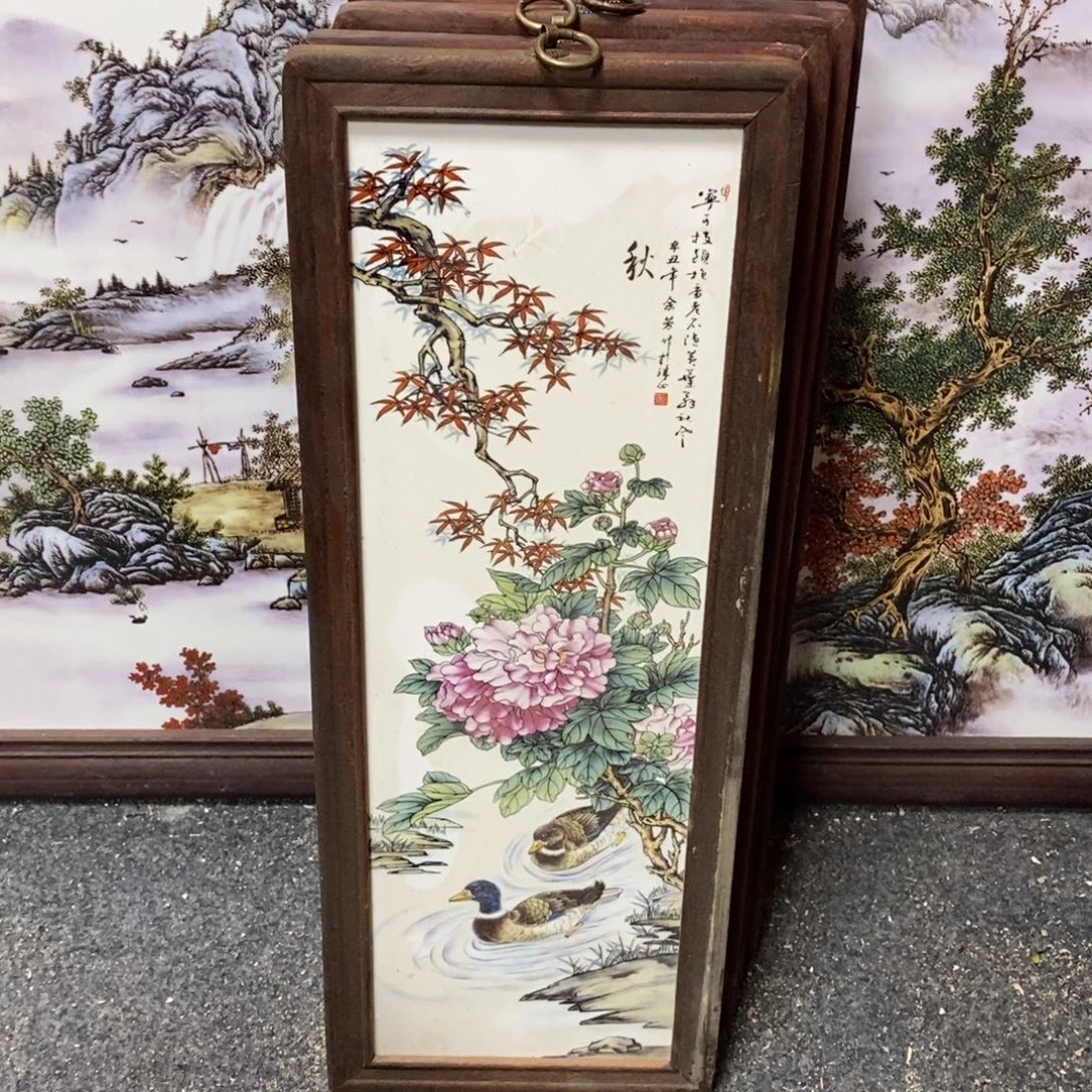 瓷片55*21 景德镇瓷板画柴窑烧制
