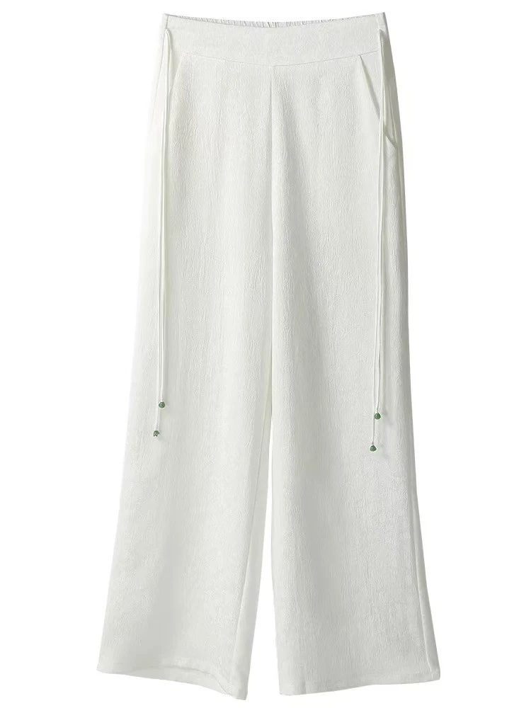 My直播间同款白色花萝裤