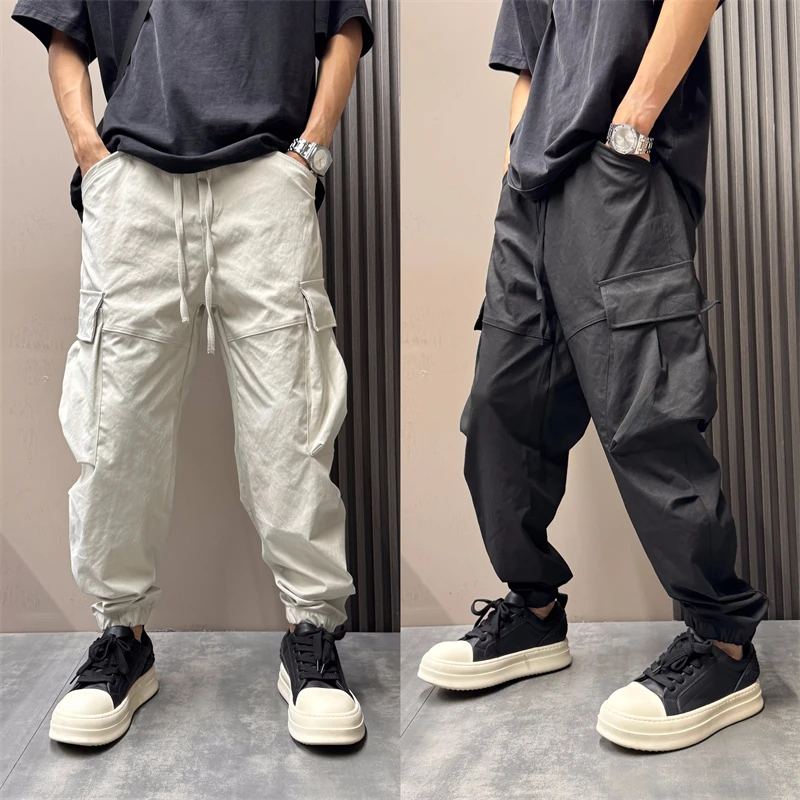 男士新款宽松阔腿百搭美式复古工装裤潮流2025秋季痞帅休闲束脚裤