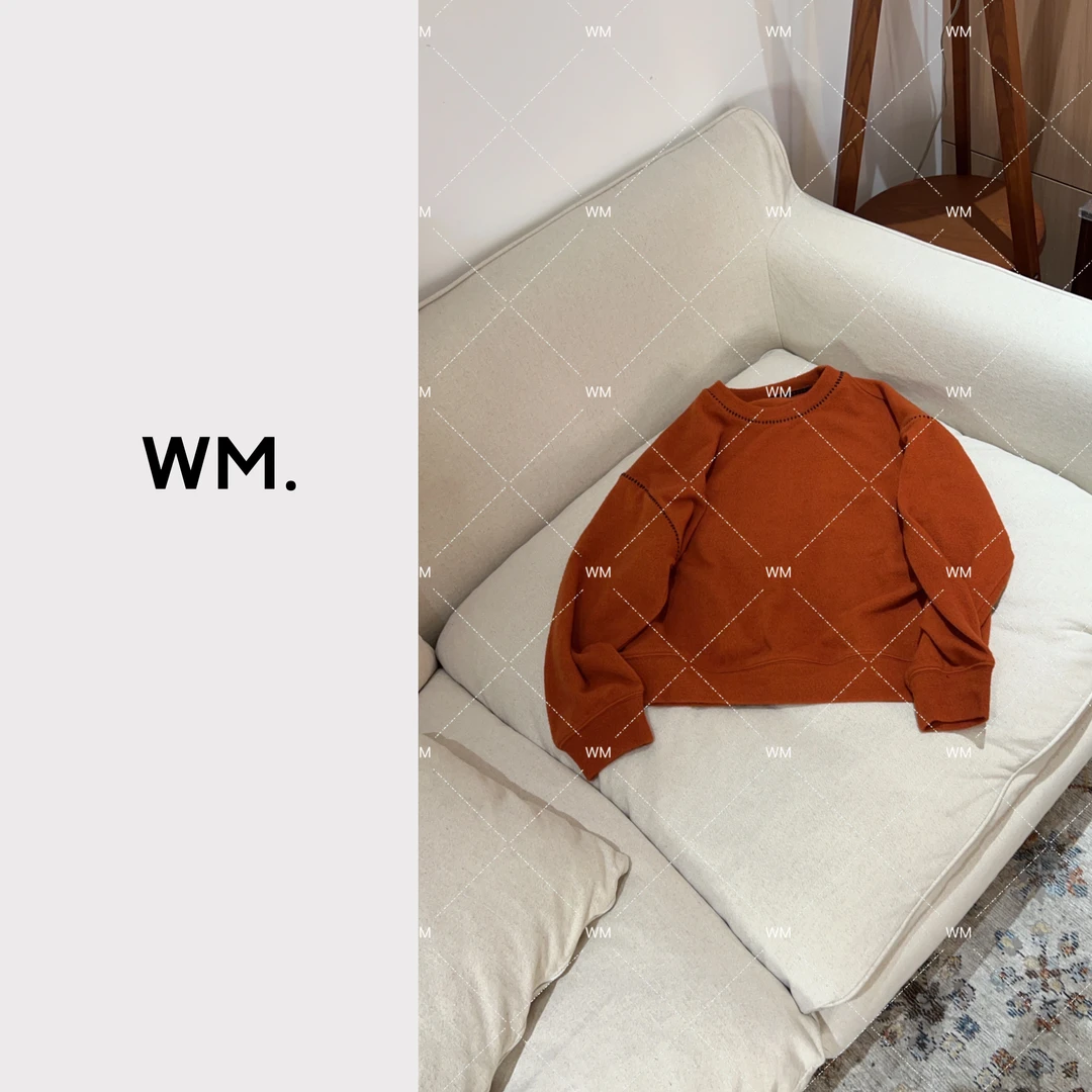 CMZW*毛球感*小众极简百搭薄款针织质感打底卫衣JS-V-25112702