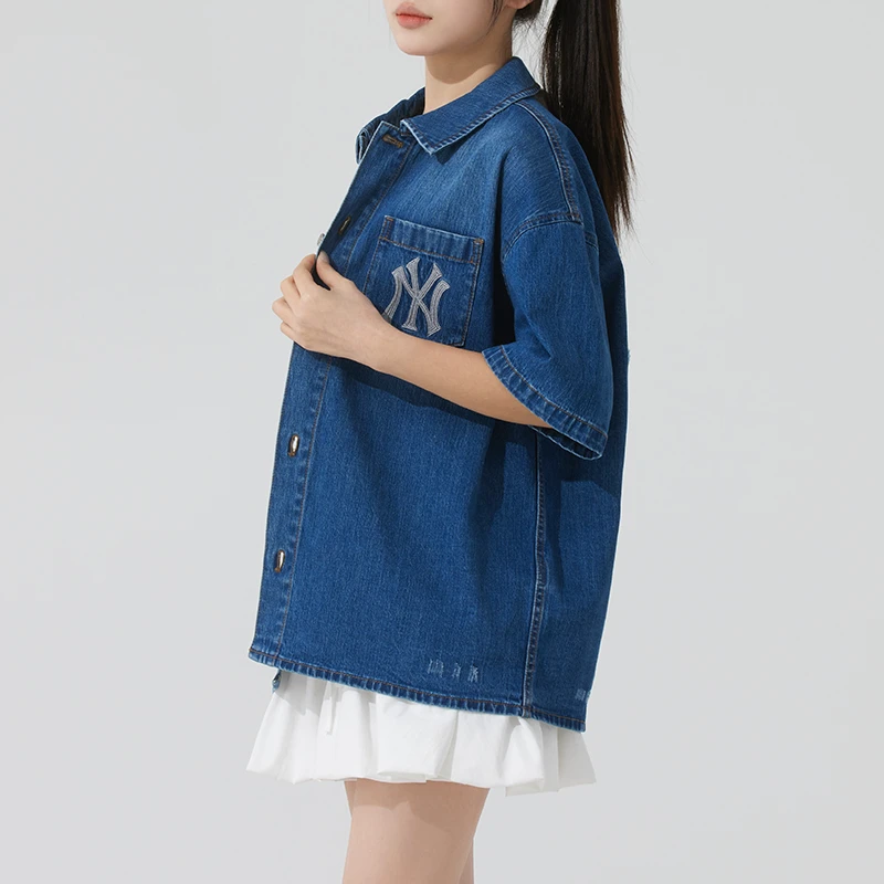 MLB衬衫情侣2025夏季新款休闲透气运动潮流长袖外套3ADRB0151