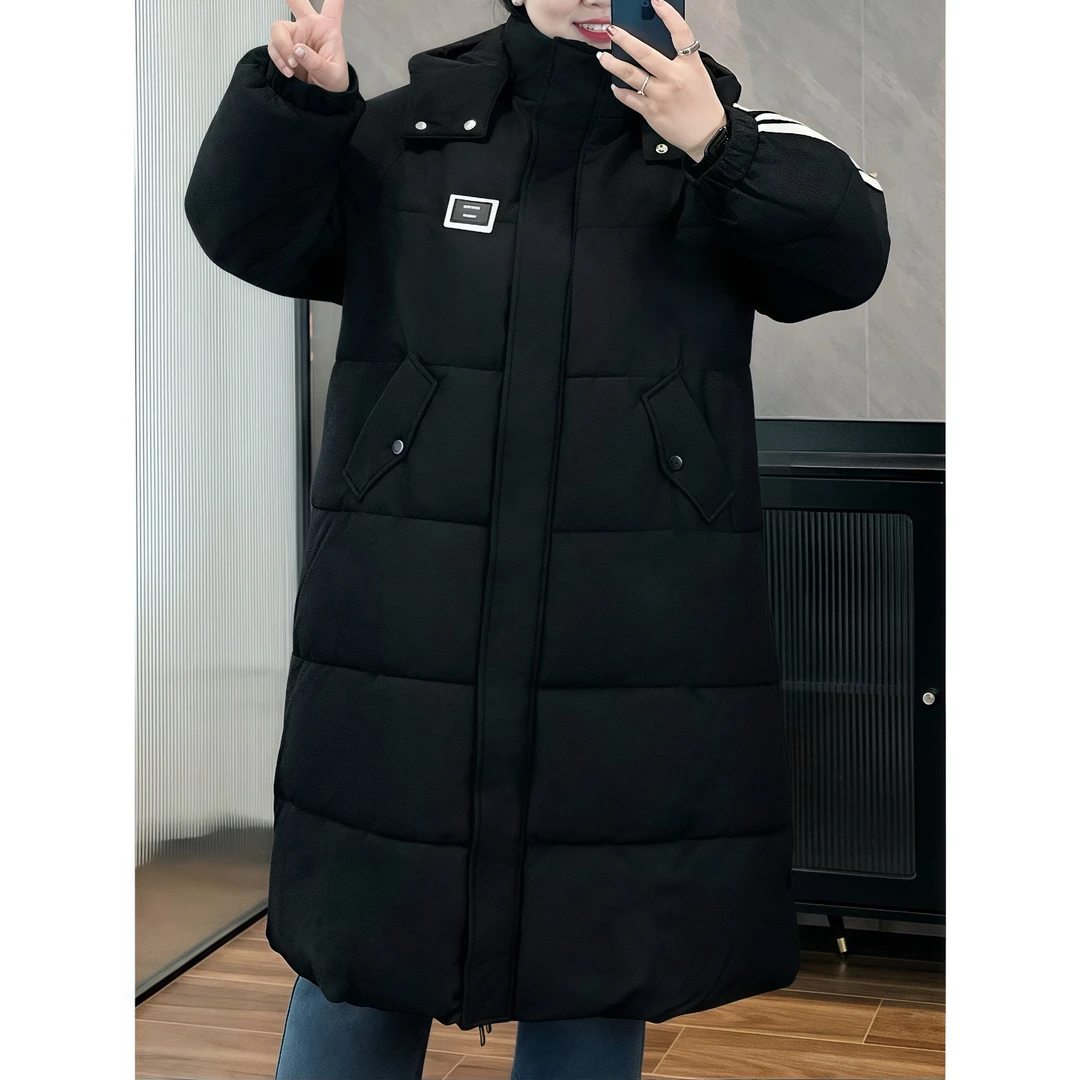 断码捡漏~西哥特洛 / 男友风过膝长款棉服8042花契200斤胖mm冬季