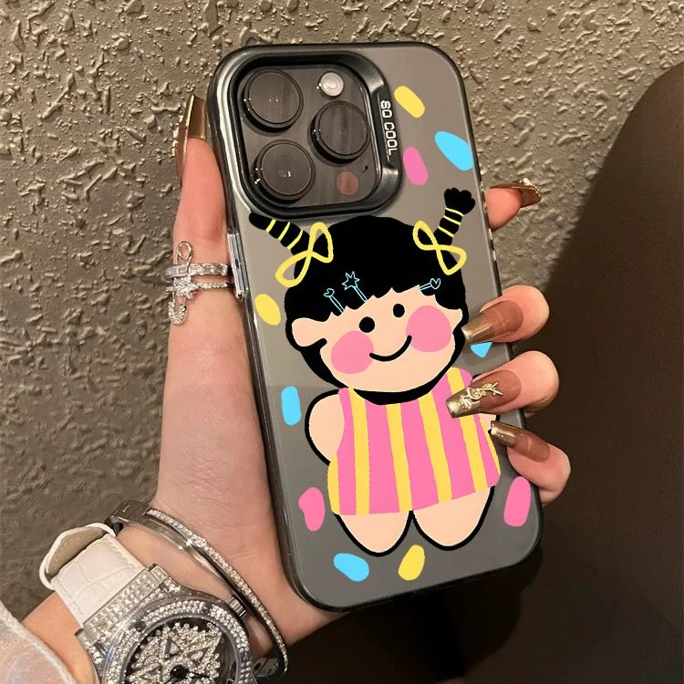 彩银辫子女适用苹果16ProMax手机壳15Pro苹果iPhone17女14防摔13P