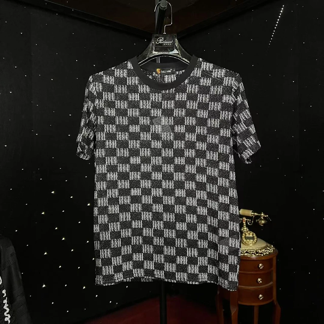 【设计】摩登菱格 典藏系列 高端男士奢华圆领T恤短袖