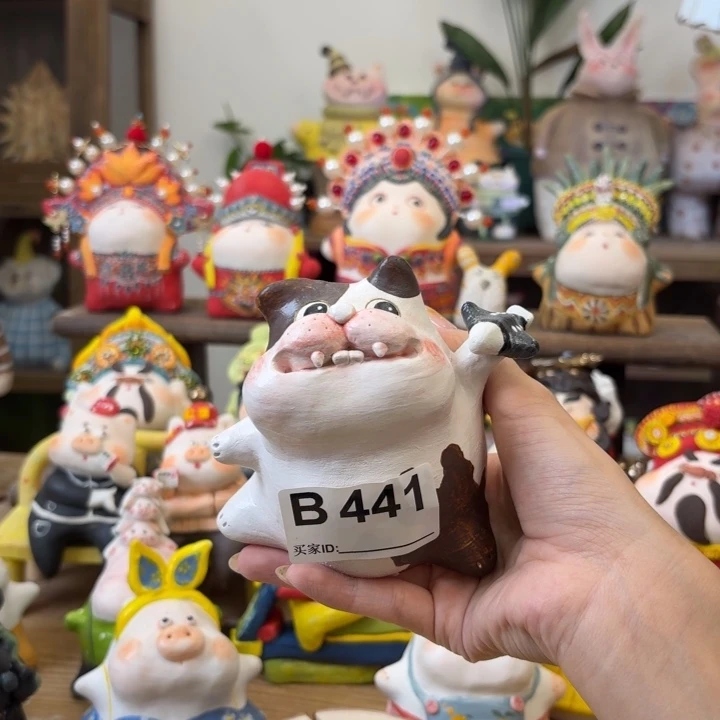 白***️摆件手捏陶艺摆件