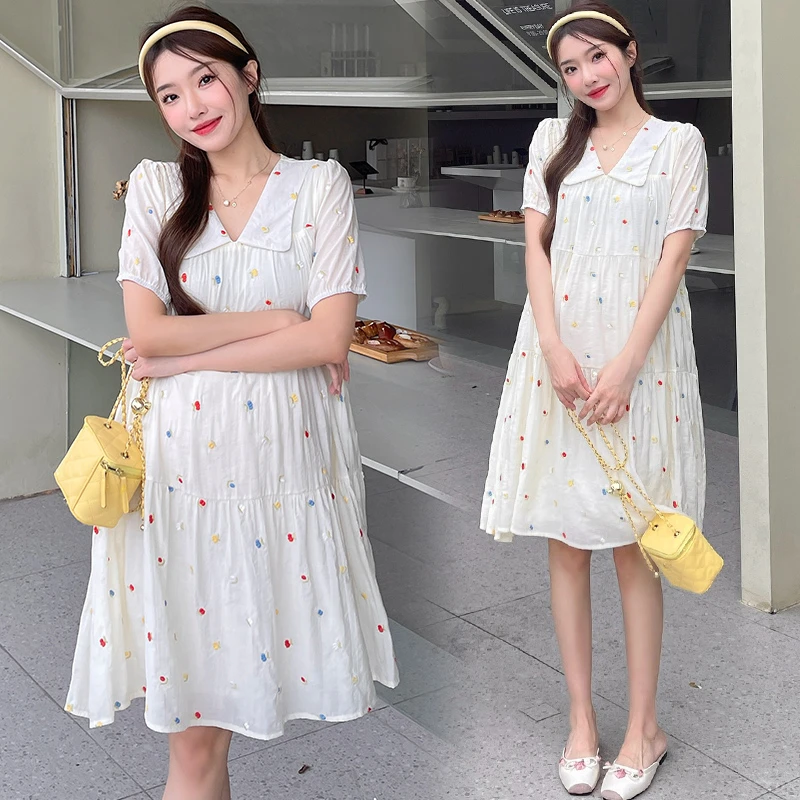 R211#3.4 2025夏装新款显瘦甜美舒适小清新孕妈连衣裙气质