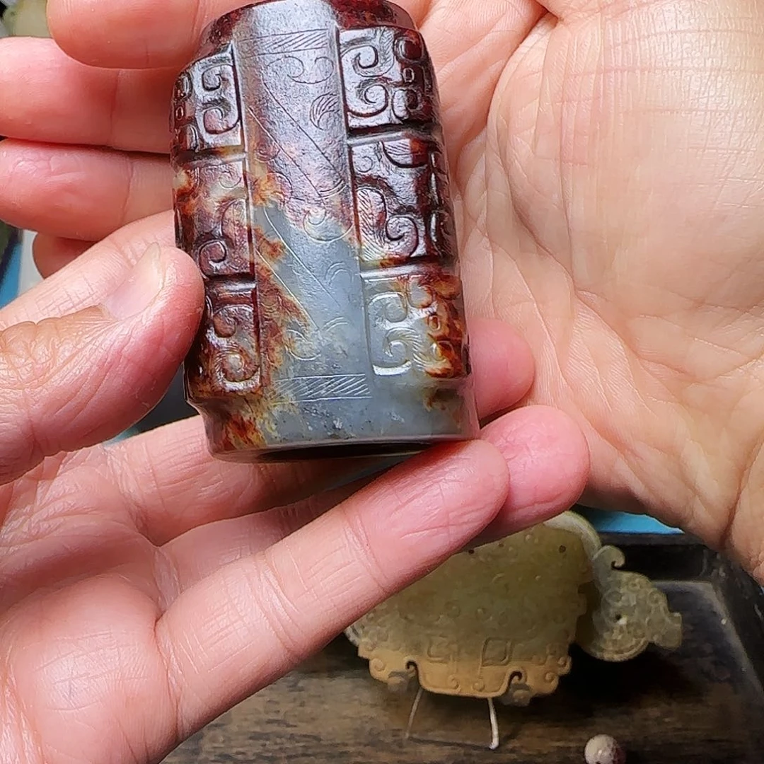 和田玉（糖玉）车挂未镶嵌鱼**梁