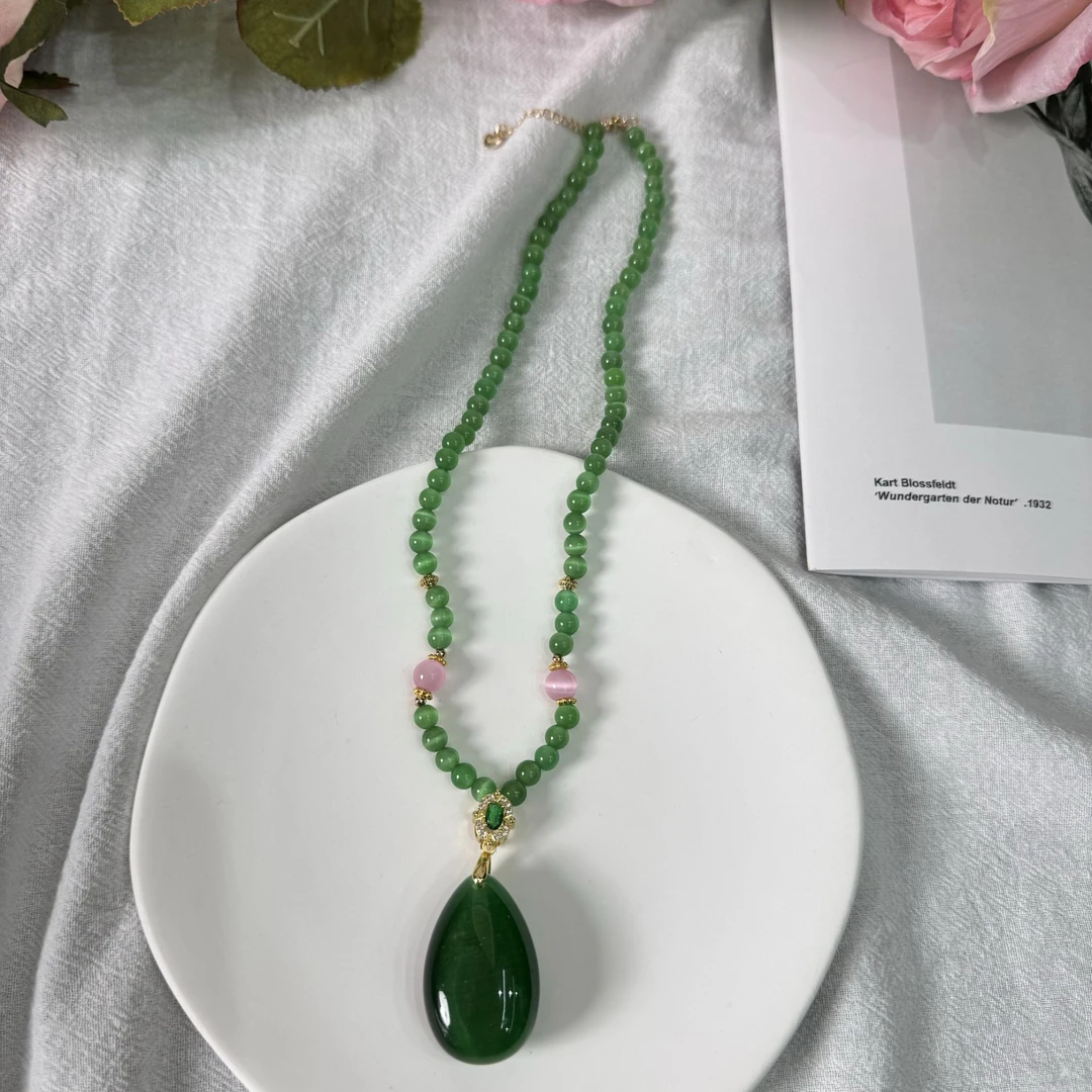 高定珠宝碧玉猫眼项链HF948S098