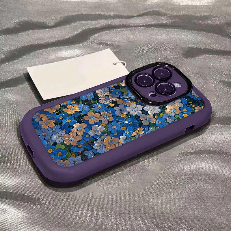 满屏花朵适用iphone16promax苹果15/14P手机壳泡芙13p/12/11全包