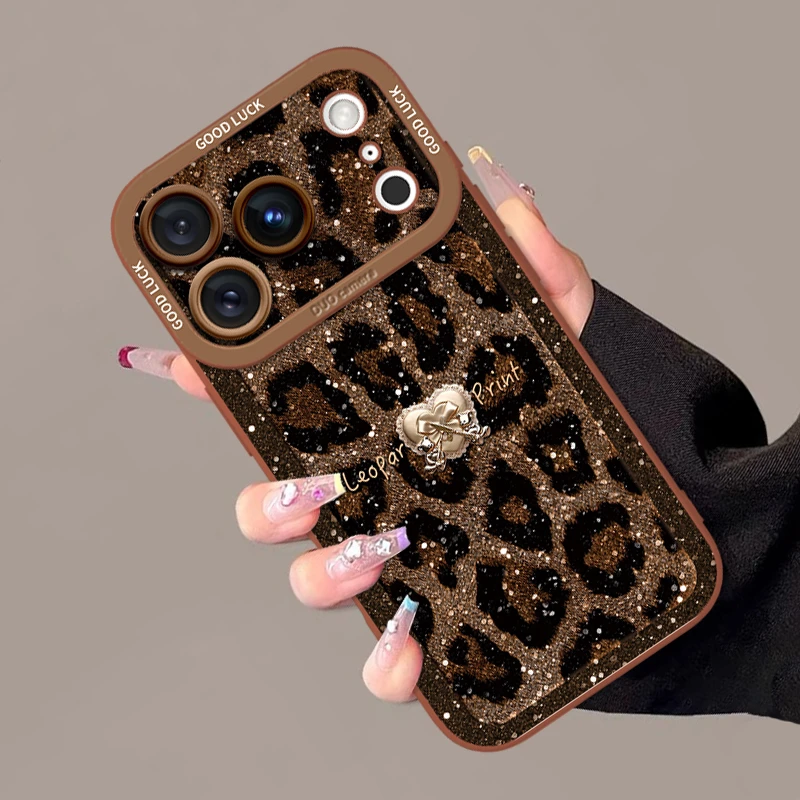 豹纹爱心适用苹果17promax新年款手机壳iphone16pro高级防摔15pro