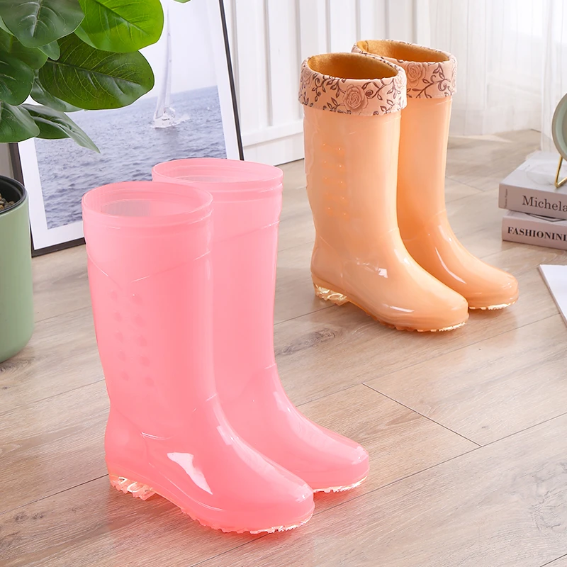 雨鞋女高筒防滑水鞋女士厚底耐磨水靴时尚防水鞋女款雨靴中筒胶鞋