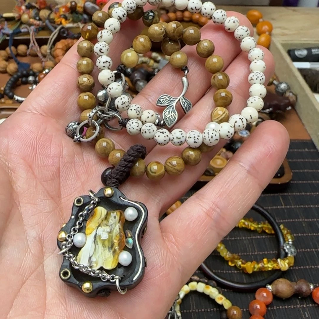 吊坠凤眼菩提锁骨链