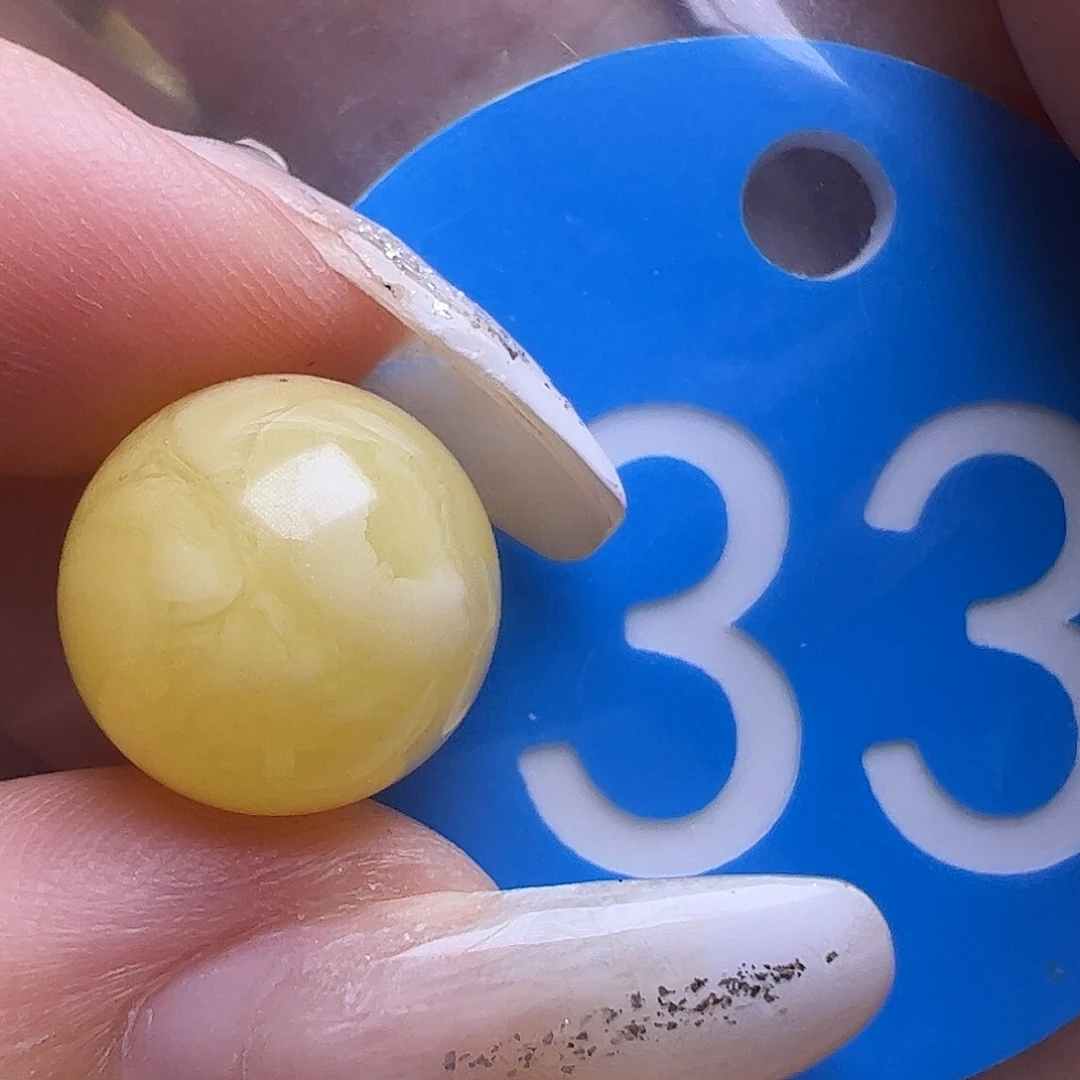 未镶嵌蜜蜡裸石微花粉12mm圆珠