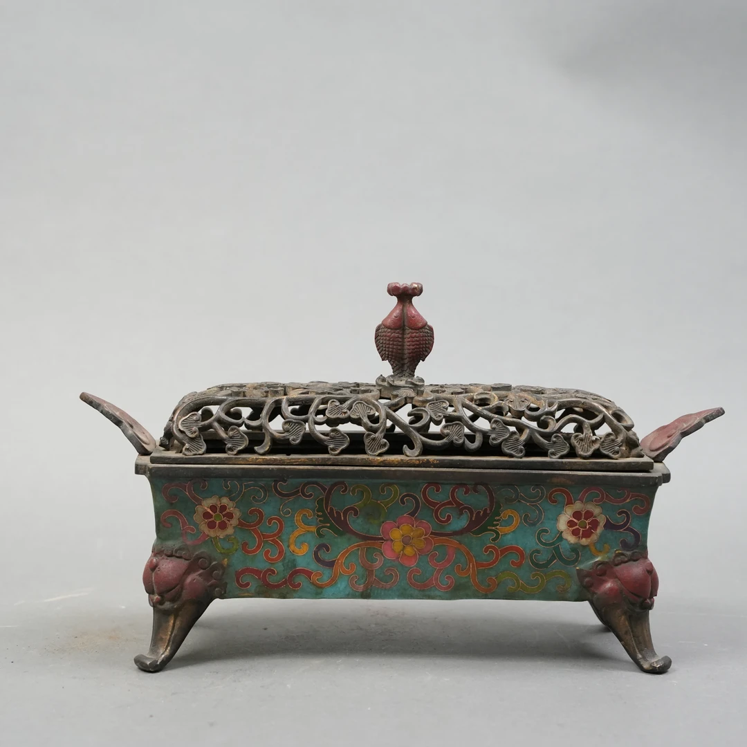 Tgz10 清代 景泰蓝长方香薰炉