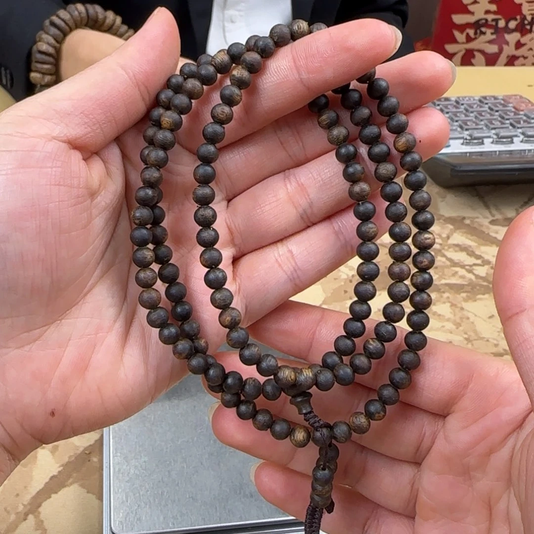 沉香手串绿棋沉水圆珠05多样性发货1条14克