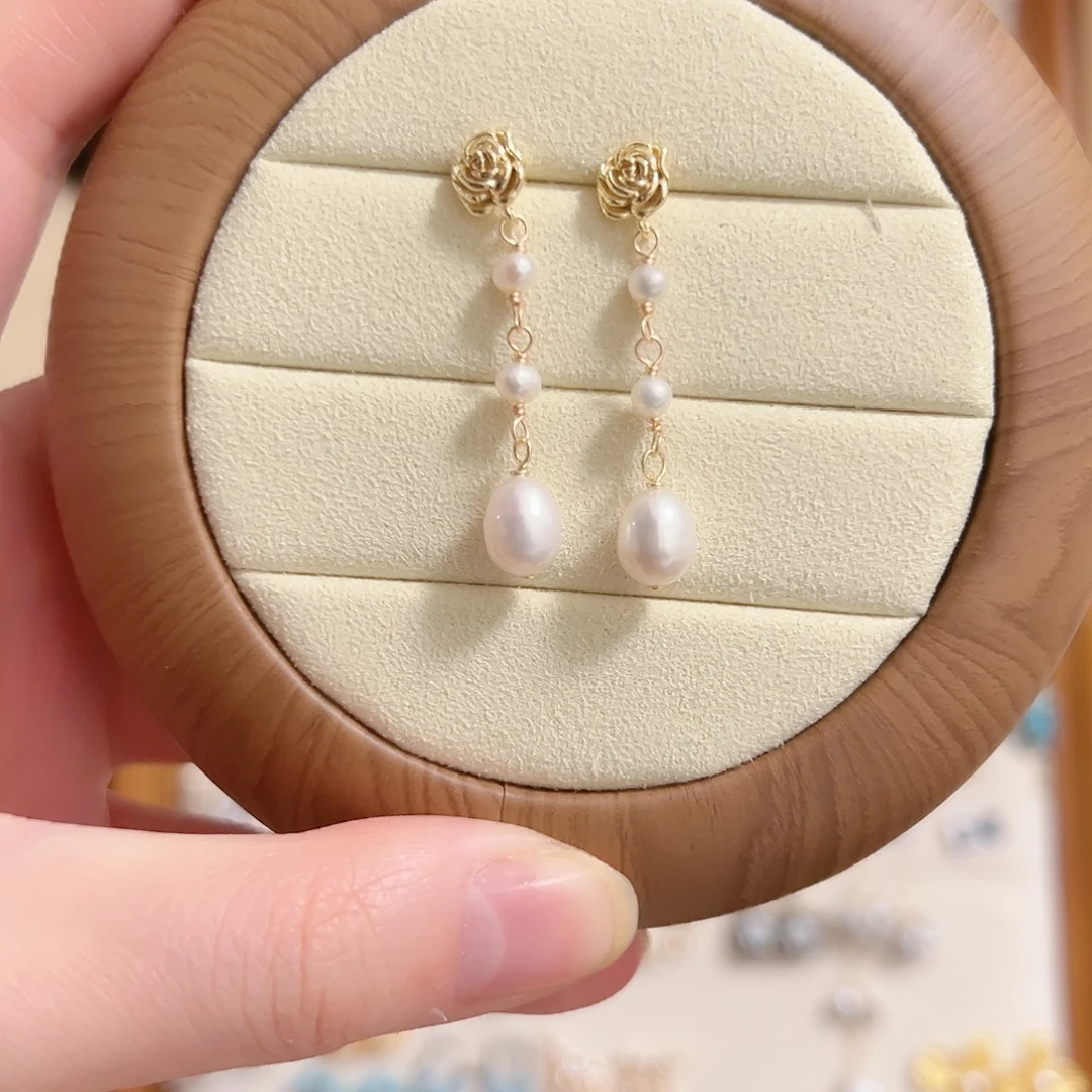 银S925镶嵌淡水珍珠原创手作