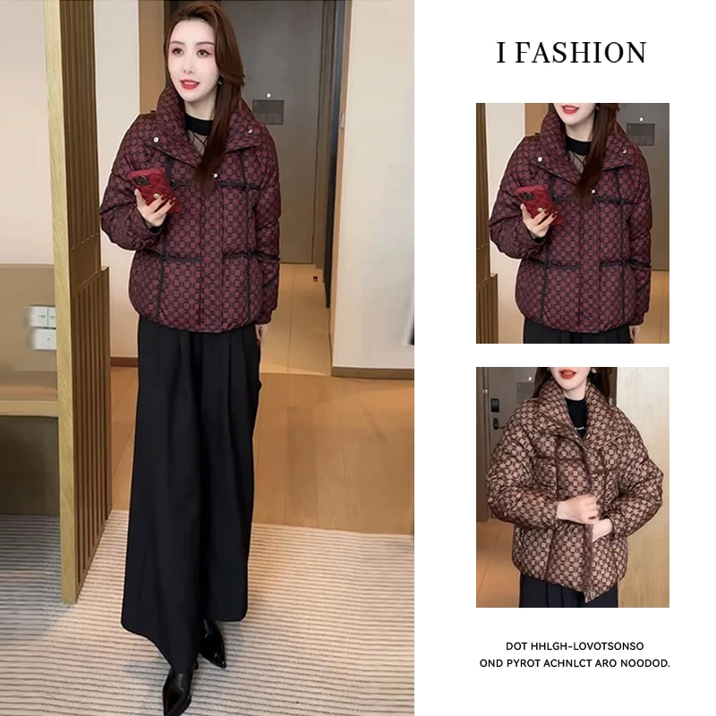 时尚百搭加棉短款棉服女2025年冬季新款小个子洋气立领面包服