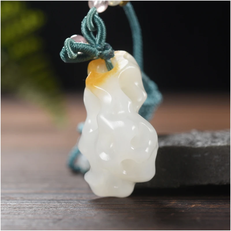 玉石缘【太湖石11g】新疆和田羊脂白玉籽料精品男女款挂件吊坠