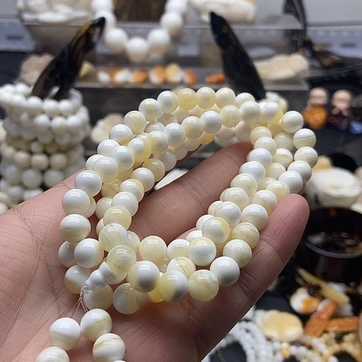 非金属贝壳贝雅轩工艺品蜜蜡色0.8多圈