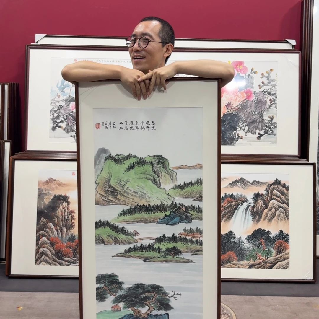 国画带框绘画120/60尺寸