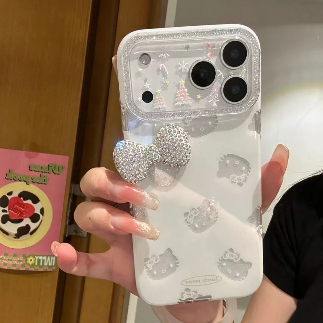 闪闪镂空可爱Kitty适用iPhone17promax手机壳苹果16pro可爱15/14